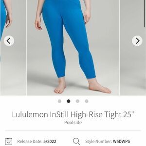 lululemon instill high rise tight 25” poolside 4